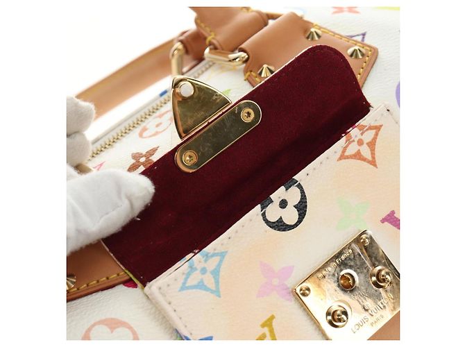 LOUIS VUITTON Monogram Multicolor Speedy 30 Tasche Weiß Bron M92643 Auth 184572SAM Bronze - Ansicht 20
