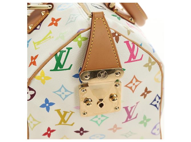 LOUIS VUITTON Monogram Multicolor Speedy 30 Tasche Weiß Bron M92643 Auth 184572SAM Bronze - Ansicht 22