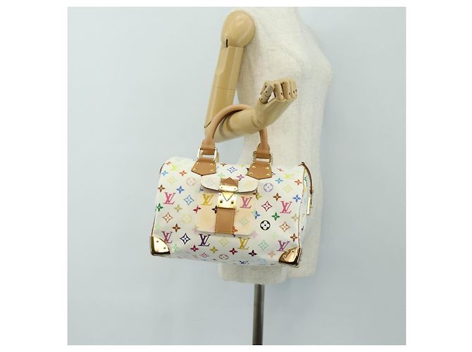 LOUIS VUITTON Monogram Multicolor Speedy 30 Tasche Weiß Bron M92643 Auth 184572SAM Bronze - Ansicht 29