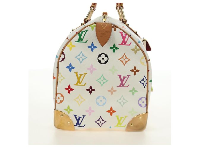 LOUIS VUITTON Monogram Multicolor Speedy 30 Tasche Weiß Bron M92643 Auth 184572SAM Bronze - Ansicht 4