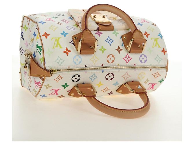 LOUIS VUITTON Monogram Multicolor Speedy 30 Tasche Weiß Bron M92643 Auth 184572SAM Bronze - Ansicht 6