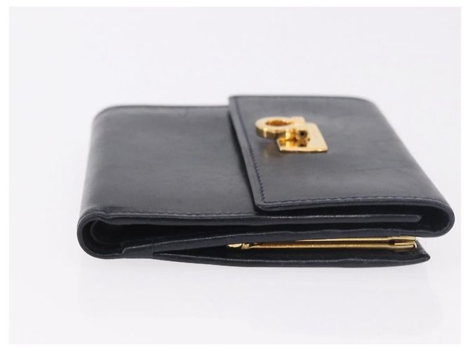 LOUIS VUITTON Salvatore Ferragamo Monogram Wallet Leather 3 Set Auth gh2141 Nero D'oro Monogramma - vista 10