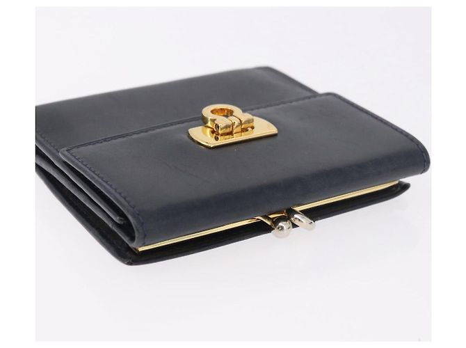 LOUIS VUITTON Salvatore Ferragamo Monogram Wallet Leather 3 Set Auth gh2141 Nero D'oro Monogramma - vista 11