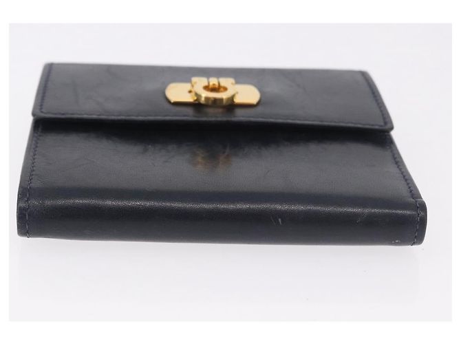 LOUIS VUITTON Salvatore Ferragamo Monogram Wallet Leather 3 Set Auth gh2141 Nero D'oro Monogramma - vista 12
