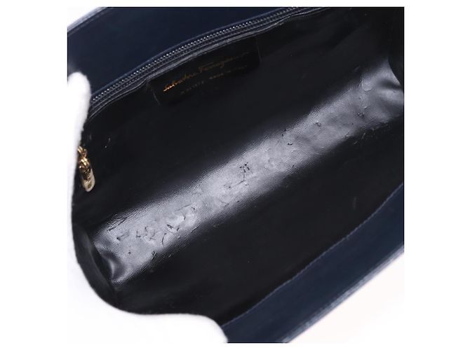 Borsa a tracolla Salvatore Ferragamo in pelle blu navy e oro Auth ar13953 D'oro - vista 16