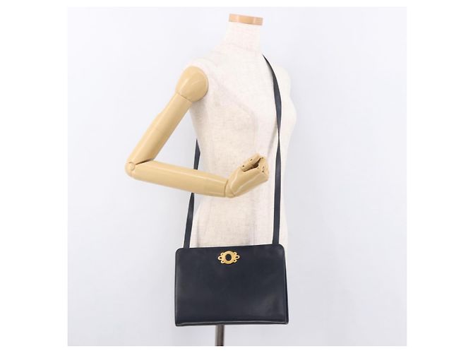 Borsa a tracolla Salvatore Ferragamo in pelle blu navy e oro Auth ar13953 D'oro - vista 21