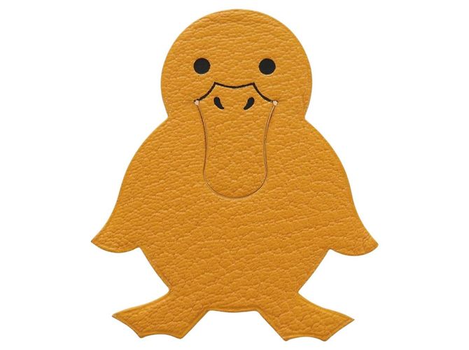 Hermès HERMES Lesezeichen Duck Pika Book Leder Gelb Authentisch 184759M - Ansicht 2