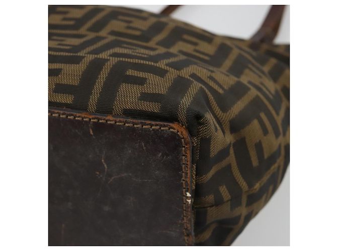 Borsa a Mano FENDI Zucca Canvas Nero Marrone Auth 185020 - vista 10
