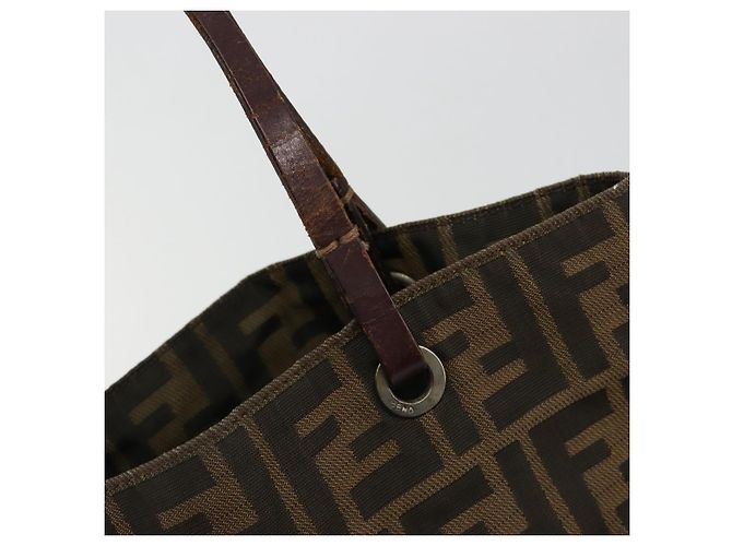 Borsa a Mano FENDI Zucca Canvas Nero Marrone Auth 185020 - vista 17