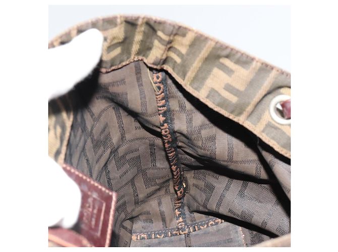 Borsa a Mano FENDI Zucca Canvas Nero Marrone Auth 185020 - vista 19