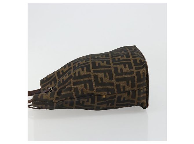 Borsa a Mano FENDI Zucca Canvas Nero Marrone Auth 185020 - vista 4