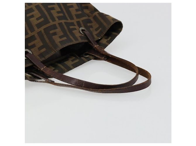 Borsa a Mano FENDI Zucca Canvas Nero Marrone Auth 185020 - vista 8