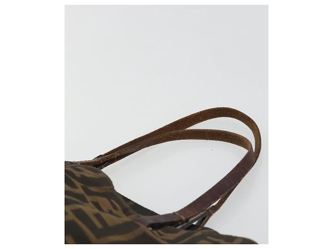 Borsa a Mano FENDI Zucca Canvas Nero Marrone Auth 185020 - vista 9