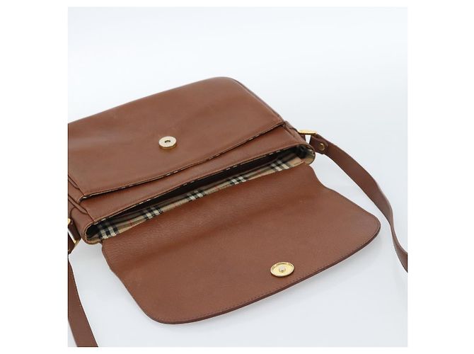 Borsa a Spalla Burberry in Pelle Marrone Oro Auth ep14819 D'oro - vista 10