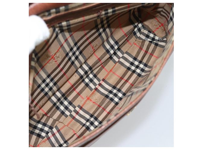 Borsa a Spalla Burberry in Pelle Marrone Oro Auth ep14819 D'oro - vista 11