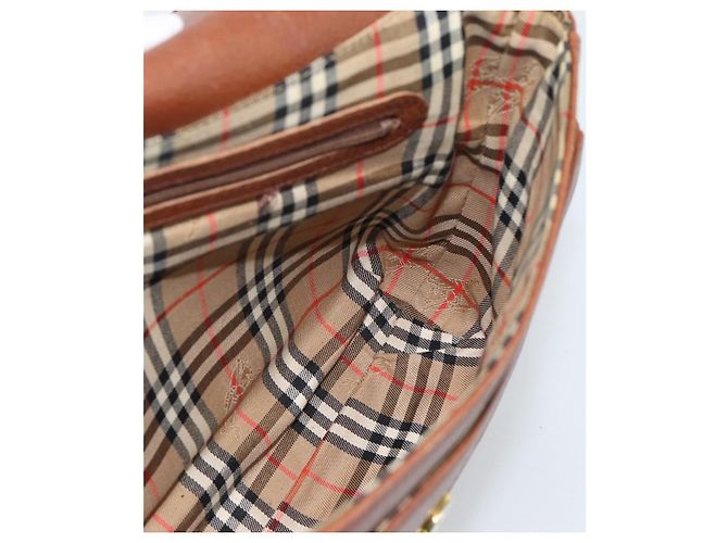 Borsa a Spalla Burberry in Pelle Marrone Oro Auth ep14819 D'oro - vista 17