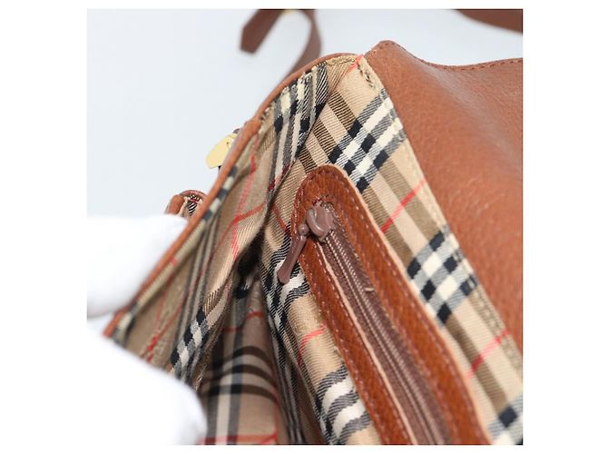 Borsa a Spalla Burberry in Pelle Marrone Oro Auth ep14819 D'oro - vista 19
