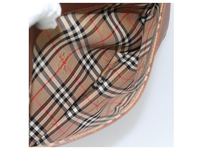 Borsa a Spalla Burberry in Pelle Marrone Oro Auth ep14819 D'oro - vista 20