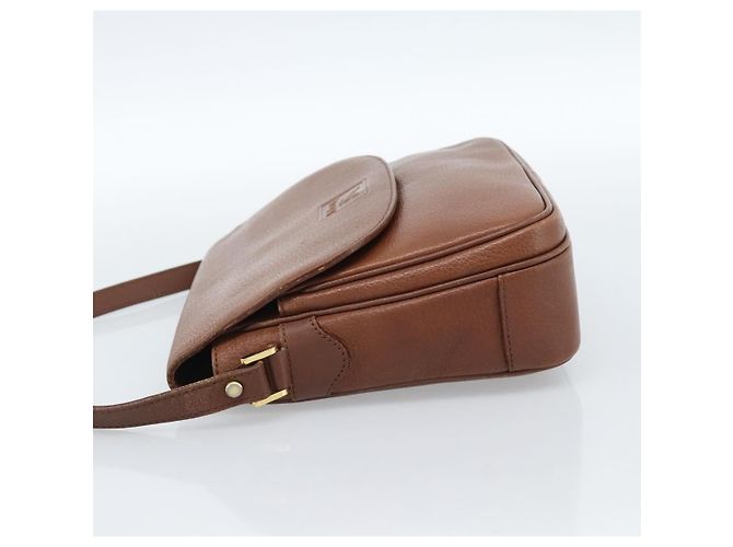 Borsa a Spalla Burberry in Pelle Marrone Oro Auth ep14819 D'oro - vista 3