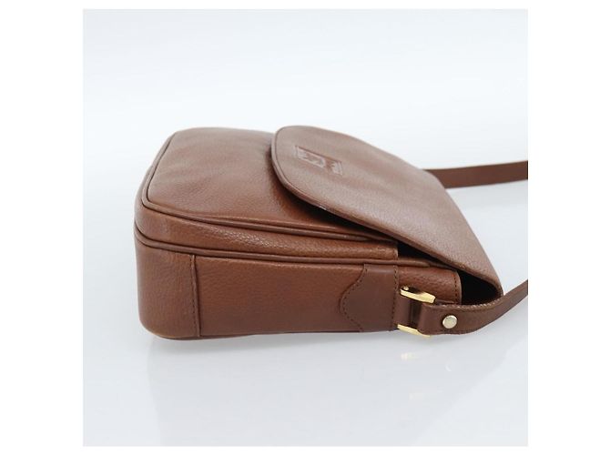 Borsa a Spalla Burberry in Pelle Marrone Oro Auth ep14819 D'oro - vista 4