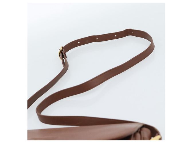 Borsa a Spalla Burberry in Pelle Marrone Oro Auth ep14819 D'oro - vista 8