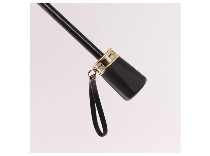 Christian Dior Folding Umbrella Polyester Made by Kanebo Red Gold Auth 184396M Golden - view 10