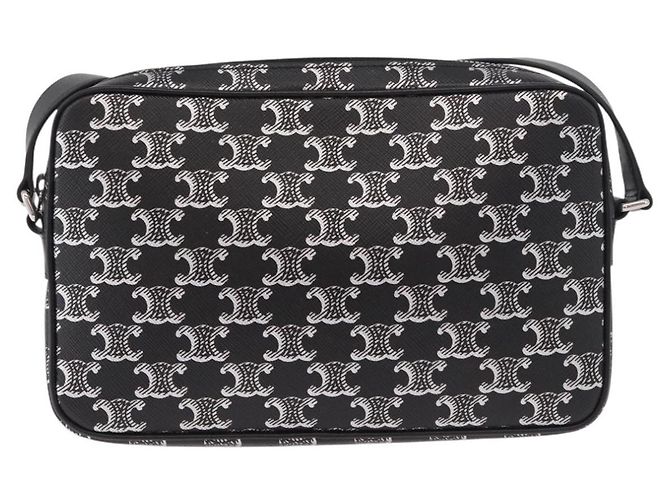 16 Céline CELINE Macadam Canvas Schultertasche PVC Schwarz Silber Authentisch 184915SAM - Ansicht 13