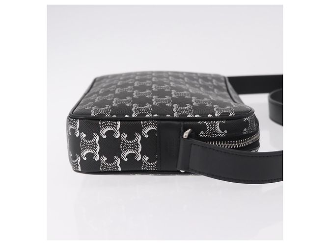 16 Céline CELINE Macadam Canvas Schultertasche PVC Schwarz Silber Authentisch 184915SAM - Ansicht 3
