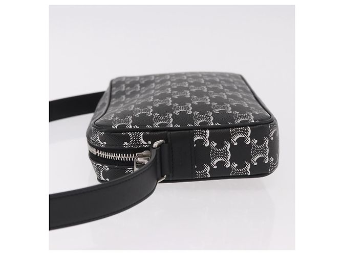 16 Céline CELINE Macadam Canvas Schultertasche PVC Schwarz Silber Authentisch 184915SAM - Ansicht 4