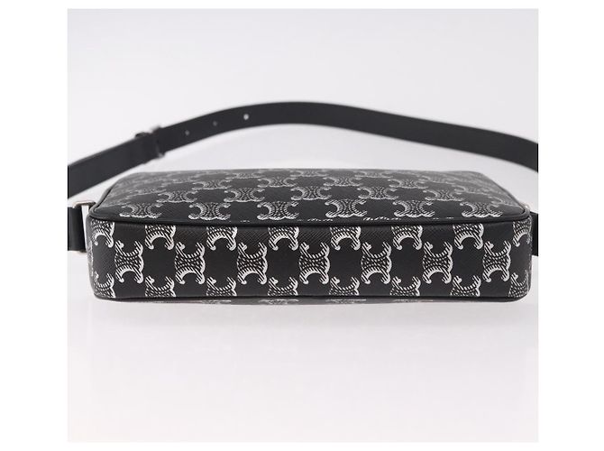 16 Céline CELINE Macadam Canvas Schultertasche PVC Schwarz Silber Authentisch 184915SAM - Ansicht 5