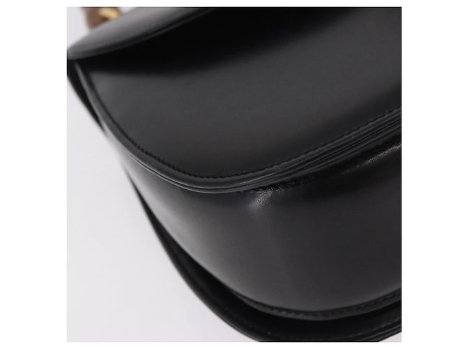 Borsa a mano GUCCI Bamboo in pelle nera e oro 000 01 0633 Auth 184960V Nero D'oro - vista 10