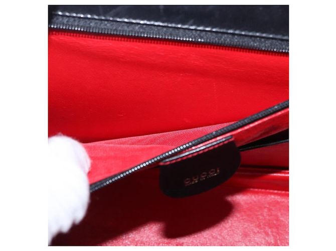 Borsa a mano GUCCI Bamboo in pelle nera e oro 000 01 0633 Auth 184960V Nero D'oro - vista 21