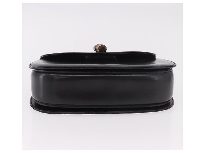Borsa a mano GUCCI Bamboo in pelle nera e oro 000 01 0633 Auth 184960V Nero D'oro - vista 9