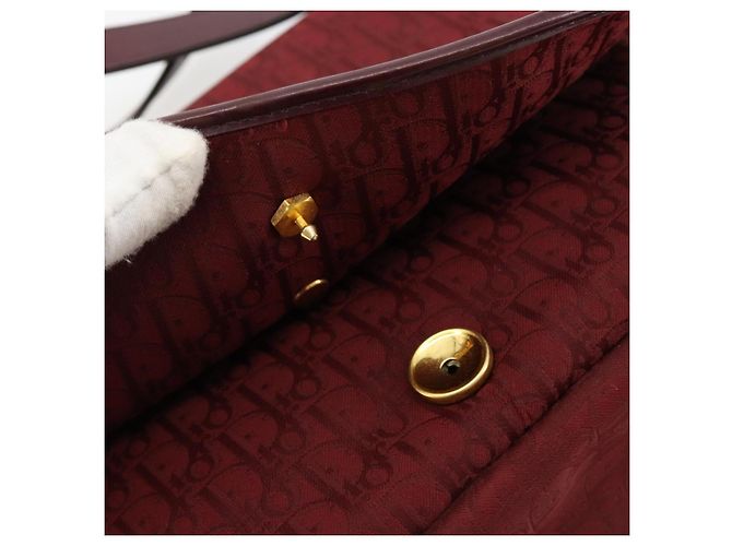 Borsa a tracolla Christian Dior Trotter Canvas Rosso Oro Auth 185078 D'oro - vista 17