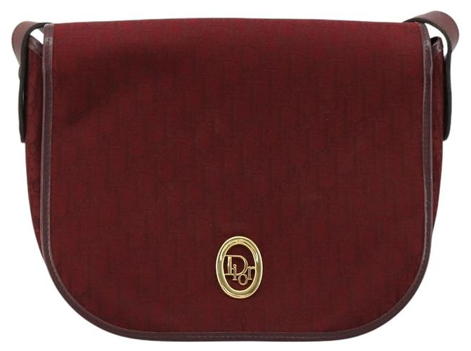 Borsa a tracolla Christian Dior Trotter Canvas Rosso Oro Auth 185078 D'oro - vista 2