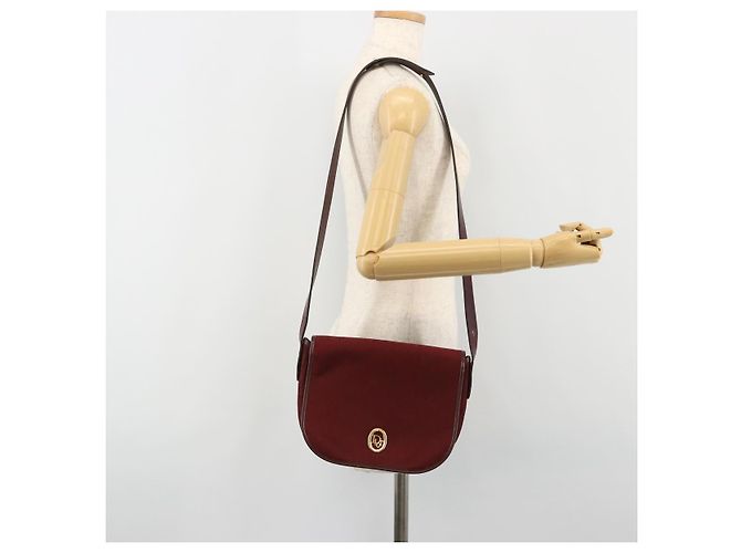Borsa a tracolla Christian Dior Trotter Canvas Rosso Oro Auth 185078 D'oro - vista 26