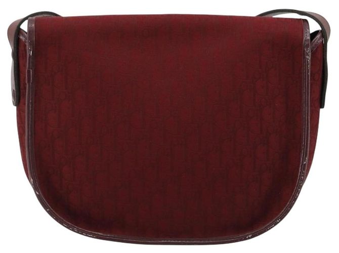 Borsa a tracolla Christian Dior Trotter Canvas Rosso Oro Auth 185078 D'oro - vista 3