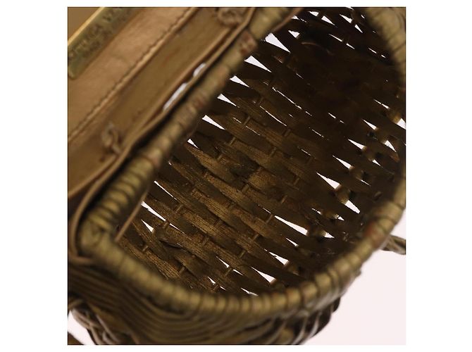 Borsa a Spalla BOTTEGA VENETA Rattan Gold Auth ar13948 D'oro - vista 12