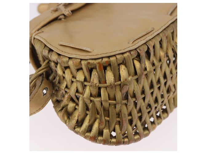 Borsa a Spalla BOTTEGA VENETA Rattan Gold Auth ar13948 D'oro - vista 15