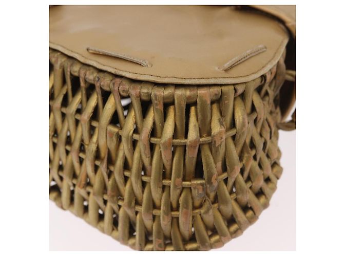 Borsa a Spalla BOTTEGA VENETA Rattan Gold Auth ar13948 D'oro - vista 16