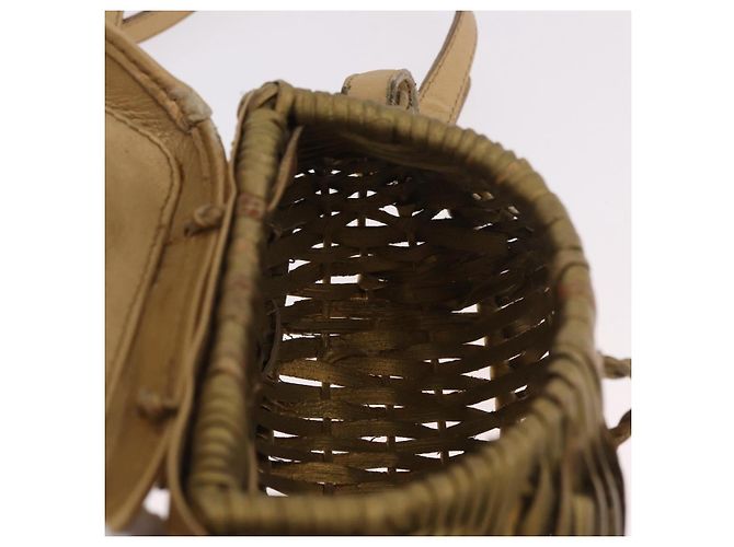 Borsa a Spalla BOTTEGA VENETA Rattan Gold Auth ar13948 D'oro - vista 17