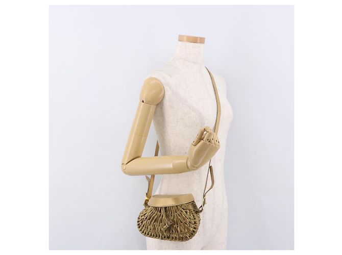 Borsa a Spalla BOTTEGA VENETA Rattan Gold Auth ar13948 D'oro - vista 19