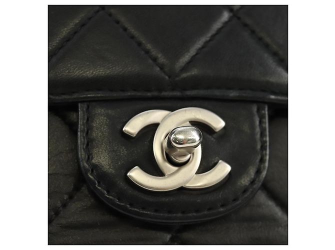 CHANEL Matelasse 25 Chain Shoulder Bag Lamb Skin Black Silver CC Auth 184284V Nero Argento - vista 18