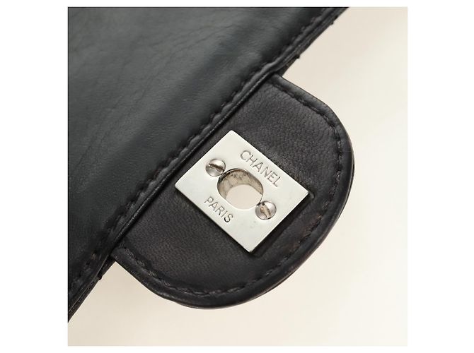 CHANEL Matelasse 25 Chain Shoulder Bag Lamb Skin Black Silver CC Auth 184284V Nero Argento - vista 19