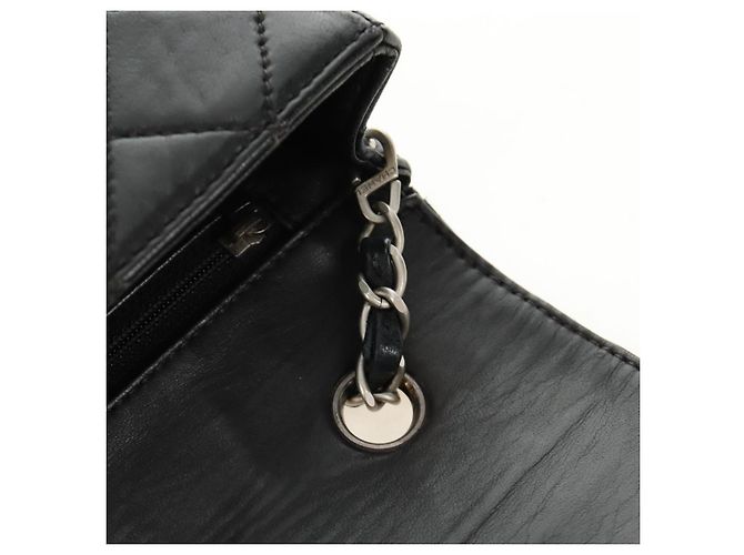CHANEL Matelasse 25 Chain Shoulder Bag Lamb Skin Black Silver CC Auth 184284V Nero Argento - vista 20