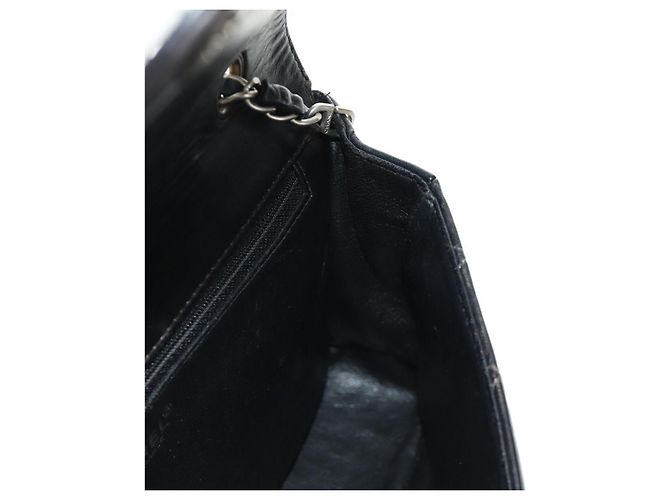 CHANEL Matelasse 25 Chain Shoulder Bag Lamb Skin Black Silver CC Auth 184284V Nero Argento - vista 22