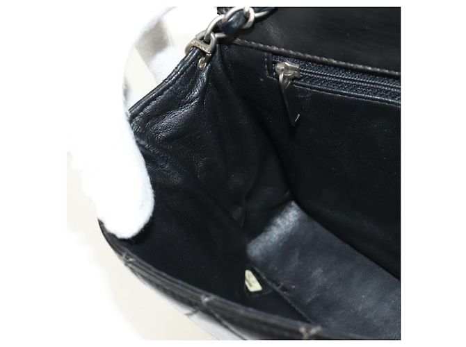 CHANEL Matelasse 25 Chain Shoulder Bag Lamb Skin Black Silver CC Auth 184284V Nero Argento - vista 23