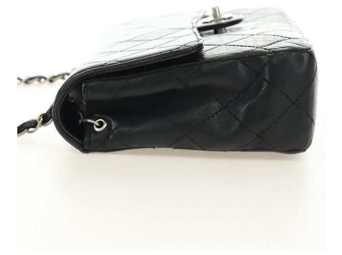 CHANEL Matelasse 25 Chain Shoulder Bag Lamb Skin Black Silver CC Auth 184284V Nero Argento - vista 3