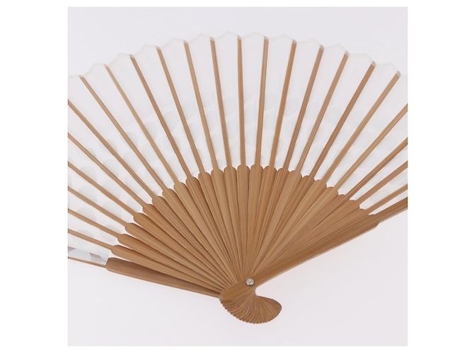 LOUIS VUITTON Fondation Japanese Fan Polyester Weiß LV Auth bs35612V - Ansicht 10