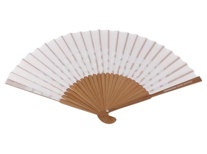 LOUIS VUITTON Fondation Japanese Fan Polyester Weiß LV Auth bs35612V - Ansicht 2